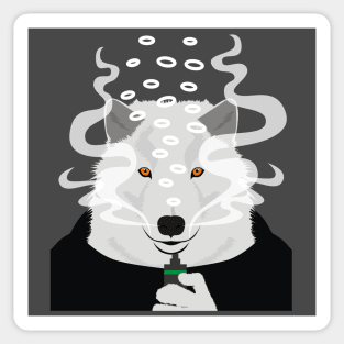 Wolf Vaping Sticker